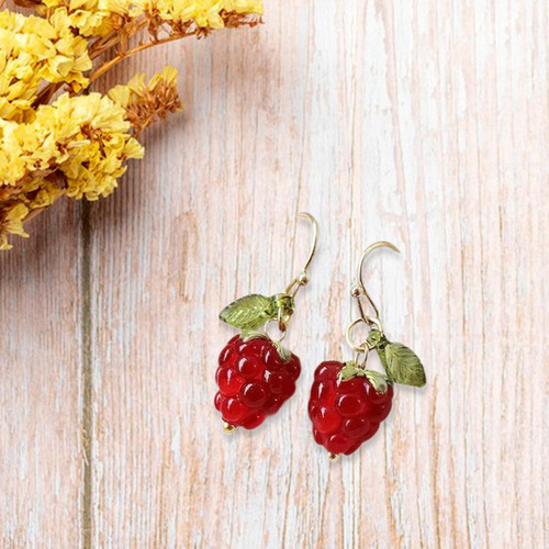 Pendientes De Frambuesa Para Mujer, Joyería Caída Corta
