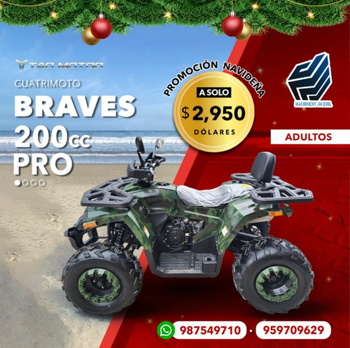 Imagen 2 de 17 de Cuatrimoto Braves 200 Pro 13 Hp 0 Klm 2022 Full