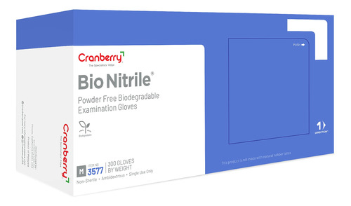 Cranberry Cr3577 - Guantes De Examen Biodegradables De Nitri