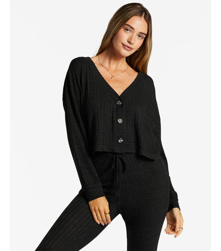 Chompa Billabong Keep On Cardigan Negro