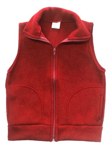 Chaleco Polar Rojo Niños Unisex Colegial - Talles 10 A 12