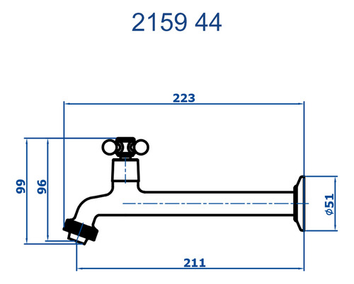 Torneira Parede Cromada 21,1 Cm Com Arejador 2159 C44 Fani
