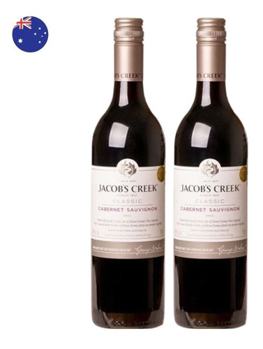 Kit 2 Vinhos Jacobs Creek Cabern Sauvig Tïnt Austrália 750ml