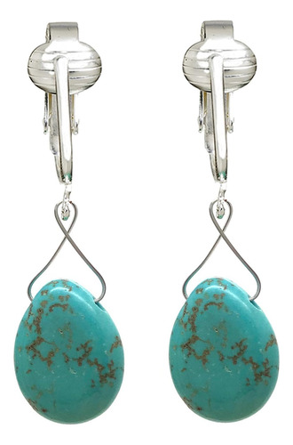 Pendientes De Clip De Color Turquesa De Moda Para Mujer ' Pe
