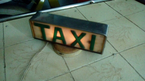 Antiguo Cartel Taxi Original Vintage Con Potente Iman 