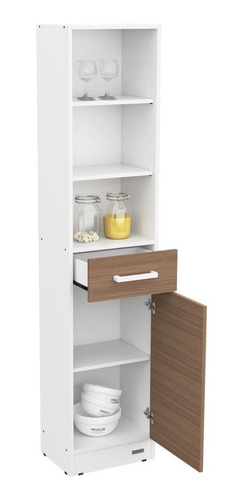 Despensero Columna 1.80m - 1 Puerta 1 Cajon Express Mosconi Color Mezzo/blanco