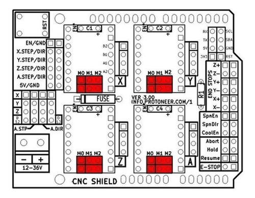 Impresora 3D Cnc Shield V3 Reprap Grbl para controlador A4988