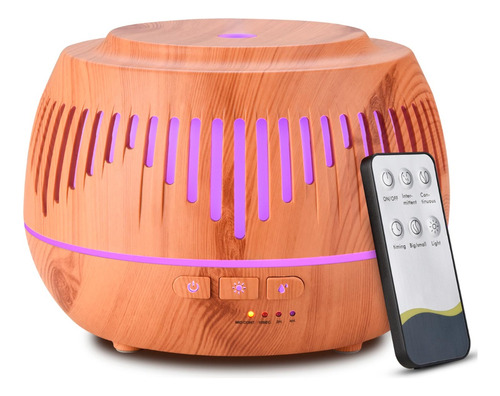 Difusor De Aromas Humidificador Luz Led 500ml Control Remoto