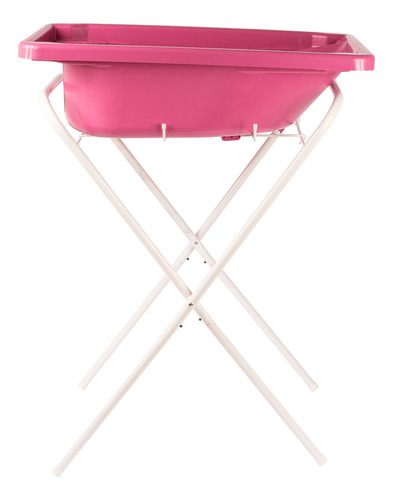 Banheira Tanque 34l Com Suporte Universal Cor Rosa-chiclete Lisa