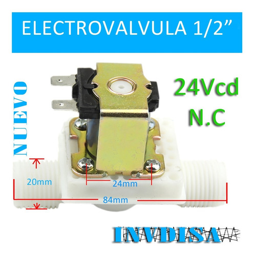 Imagen 1 de 1 de Valvula Solenoide 1/2 Electrovalvula 24vcd 24v - N U E V O