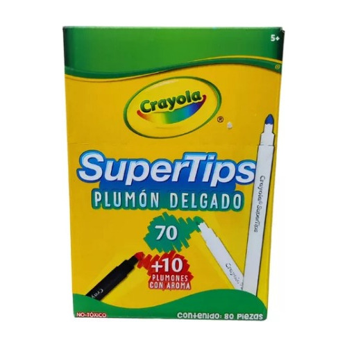 Plumon Super Tips Crayola 70+10 Pz Con Aroma