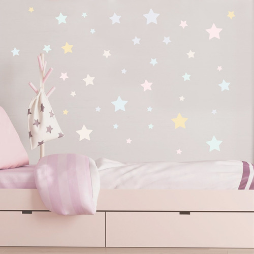 Imagen 2 de 5 de Vinilos Decorativos Estrellas Triangulos Tramas Pastel
