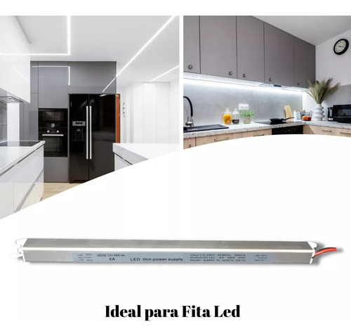 Fonte Slim Driver Chaveada 12v 6a 72w Bivolt Automática