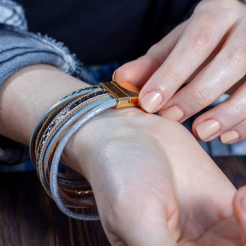 Pulsera Mujer Multipulsera Con Broche De Cierre Wb09