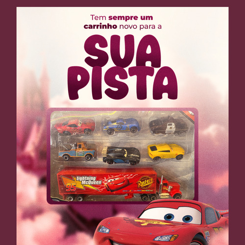 Carrinhos Filme Carros 1 Relâmpgo Mcqueen 7 Peças