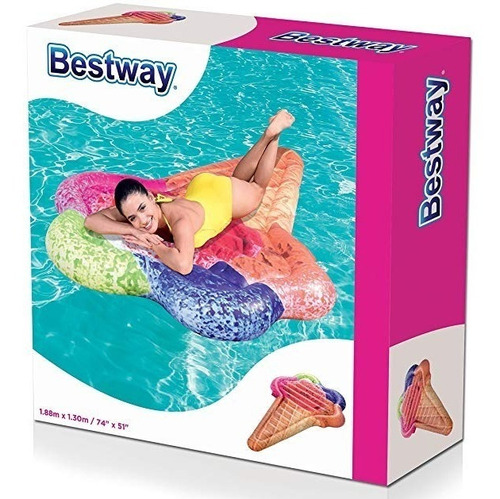 Colchoneta Inflable 'cono De Helado Bestway Modelo 43183 Color Multicolor