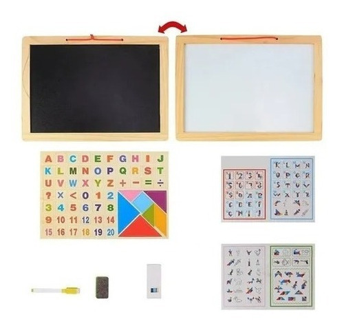 Pizarra Magnética Madera Montessori Letras Imán Cubeta Toys