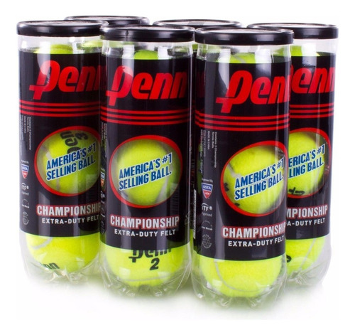 Pelotas De Tenis Penn 6 Tubos De 3 Bolas Ref: 521019