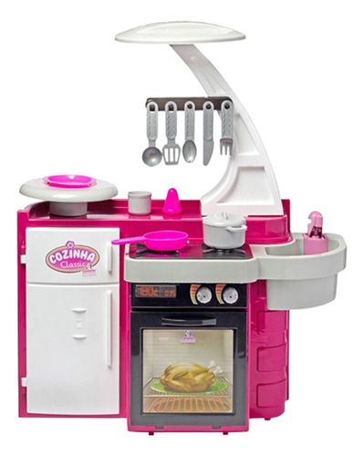 Cozinha Infantil Classic Pia Geladeira Forno Sai Água