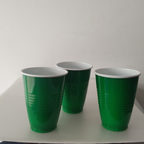 Vaso Plástico 7 Oz Verde Vivo Paq X 12 Und 