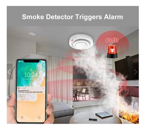 Sensor Detector Humo Contra Incendios Seguridad Wifi Tuya