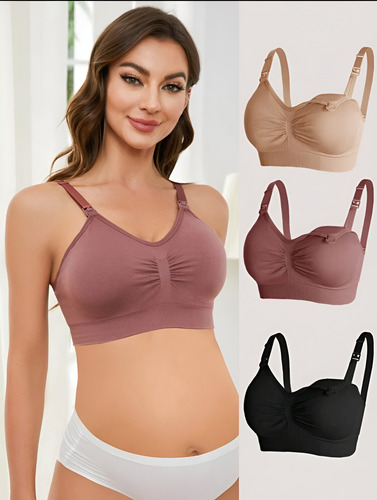 Pack 3 Sostén De Lactancia Maternal Elasticado