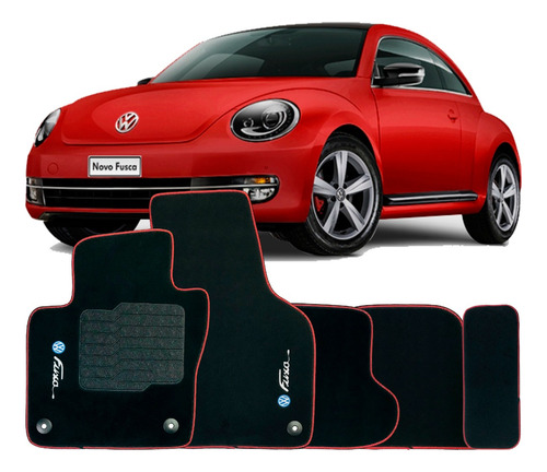 Jogo Tapete Adaptável New Beetle Confortavel Logo Bordado