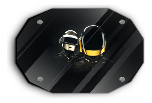 Cuadro De Vidrio Templado Geométrico Daft Punk Casco 60x90cm