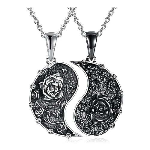 Collar Yin Yang De Árbol De La Vida De Plata De Ley A Juego 