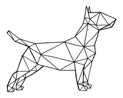 Figura Geométrica Perro Bull Terrier Cuadro Pared Decoración