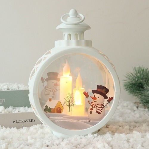 B 3 Piezas Faroles De Navidad Ornamento Vela Llama Luz Led
