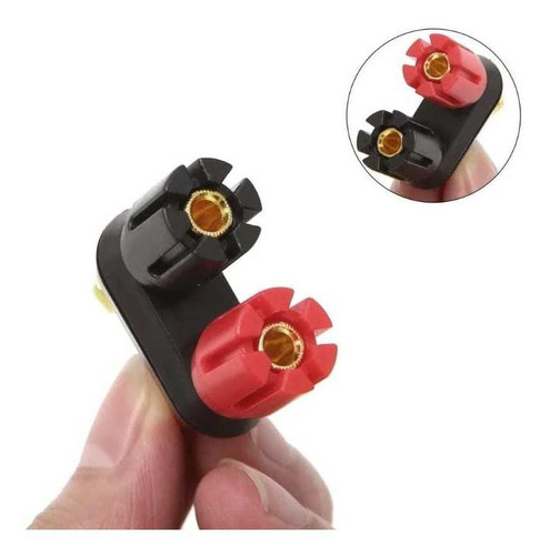 Conector Doble Banana Rojo Negro Plug