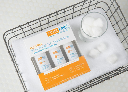 Acne Free: Kit Tratamiento Acne En 3 Pasos Dura 24 Horas Momento de aplicación Día/Noche Tipo de piel Todo tipo