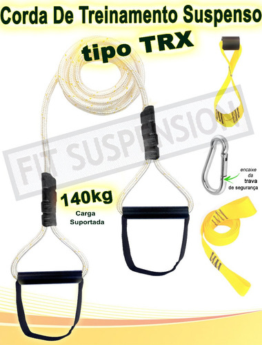 Imagem 1 de 10 de Corda Em Suspensão Treino Funcional Tipo Trx 4,00m Cap 140kg