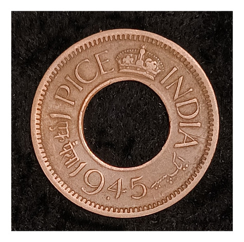 India 1 Pice 1945 Mb Km 533 Ceca Bombay Corona Plana