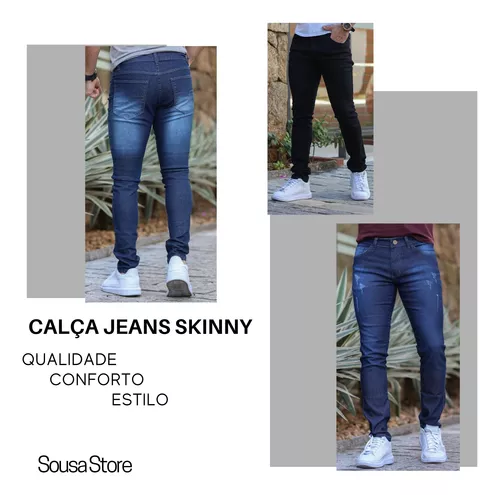 Kit C/3 Calças Jeans Skinny Masculina Pronta Entrega Lindas
