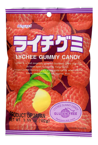 Imagen 4 de 4 de Gomitas De Sabor Lychee Kasugai Litchi Japonesas