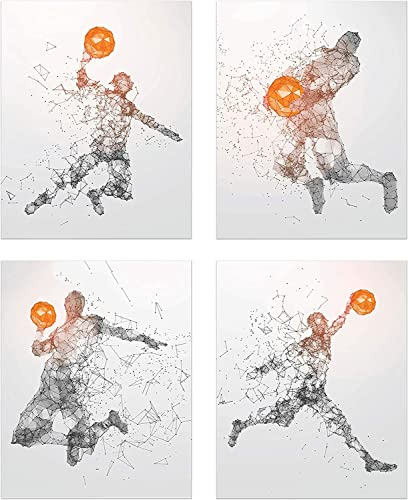 Set De 4 Impresiones Artísticas De Baloncesto Para Pared, 11