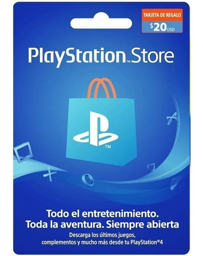 Imagen 1 de 4 de Tarjeta Psn 20 Usd Argentina Gift Card Playstation