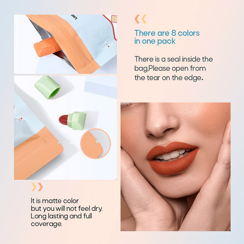 Mini Lipstick Lip Gloss Care Set, Pacote De Ml, Hidratante L