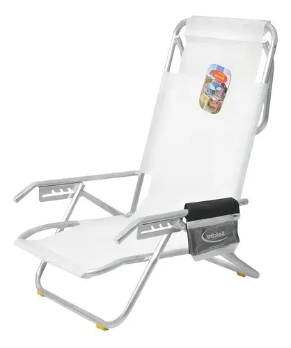 comprar Reposera playera Solcito 3025 aluminio 5 posiciones 7\u002F8 reforzada color blanco