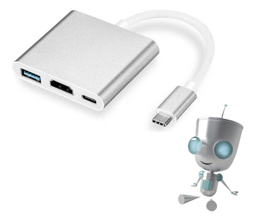 Adaptador Hub 3 En 1 Con Usb Tipo C