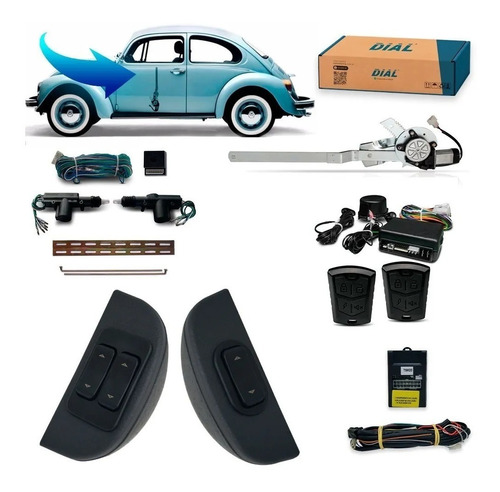 Kit Vidro Elétrico Vw Fusca C/ventarola+ Trava+ Alarme 1963