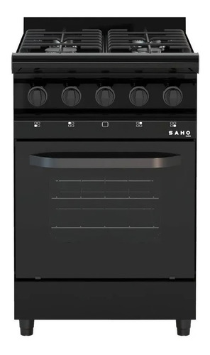 Cocina Saho Kuro 550 Multigas 4 Hornallas Negra Con Visor D1