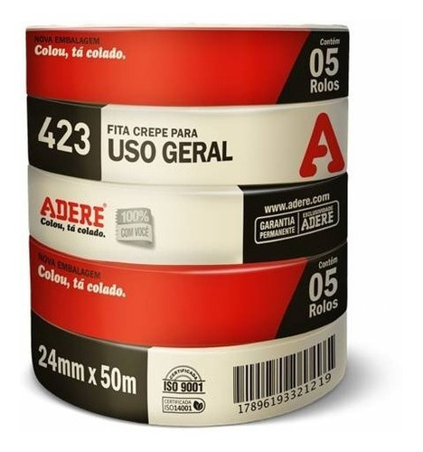 Imagem 2 de 3 de Caixa Com 60 Fita Crepe Uso Geral 24x50 423 Adere