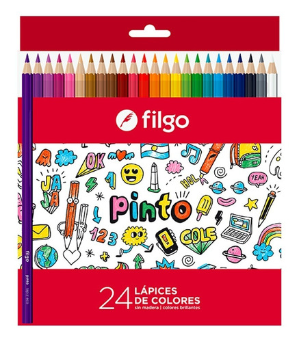 Lapiz Lapices Filgo Sigma Color Caja X 24 Colores Largos