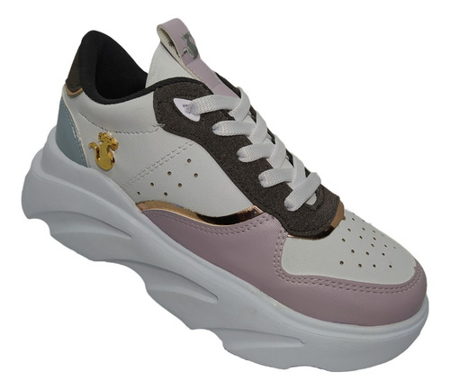 Tenis Choclo Plataforma Mujer Moda Tendencia Agujeta Calidad