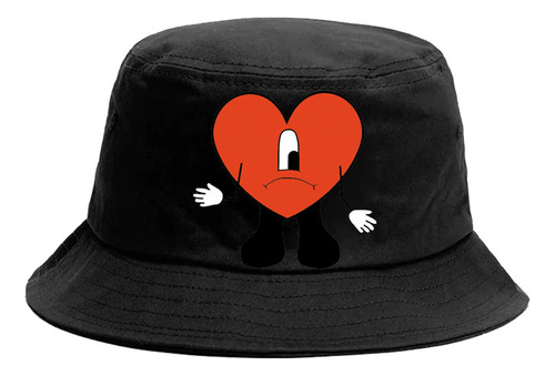 Gorro Bucket Hat Bad Bunny Corazón Estampado