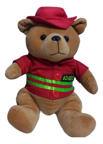 Peluche Osito Profesional De Bombero 26cm