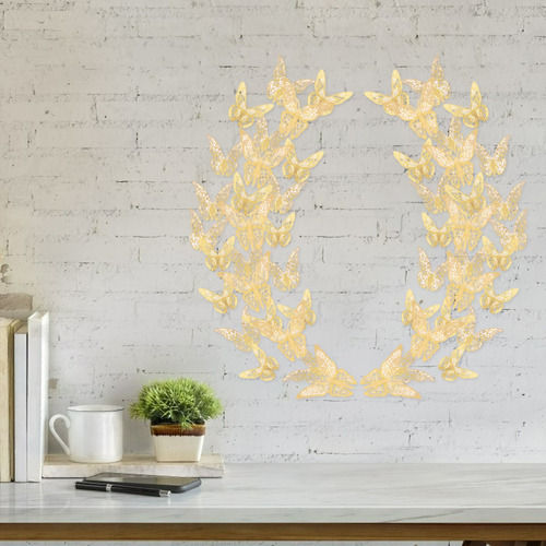 Imagen 9 de 10 de 36pcs / Set Mariposas 3d Pegatinas De Pared Diseño Hueco